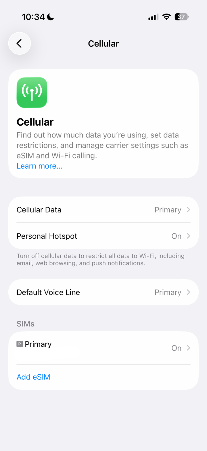 Start the eSIM installation