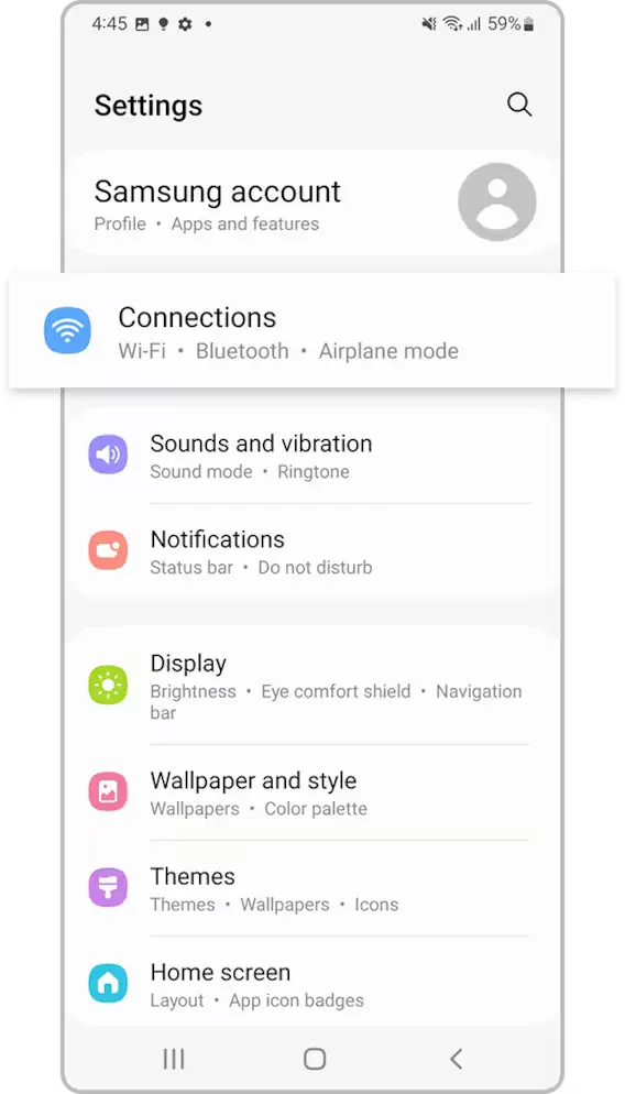 Open Settings → Connections