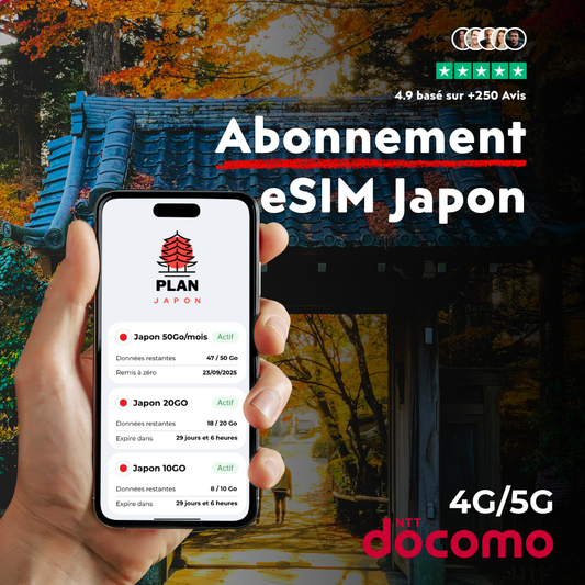 eSIM Japon Long Séjour : l’abonnement idéal pour rester connecté pendant plusieurs mois (2025)