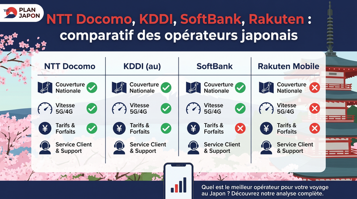 NTT Docomo, KDDI, SoftBank, Rakuten: gli operatori giapponesi a confronto