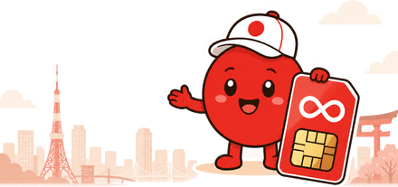 PlanJapan mascot with the map of Japan