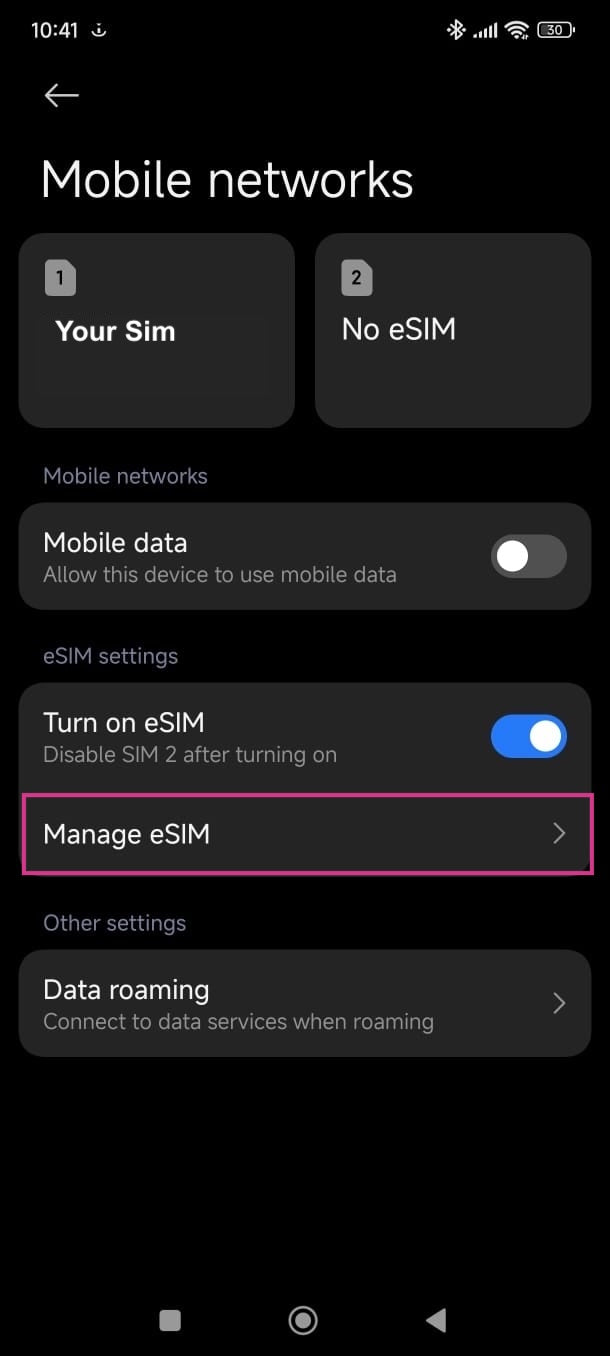 Manage your eSIM