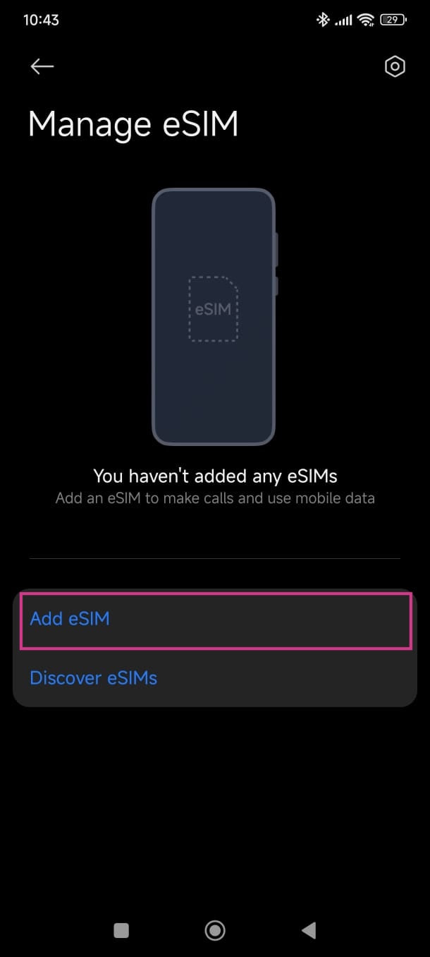 Add your eSIM
